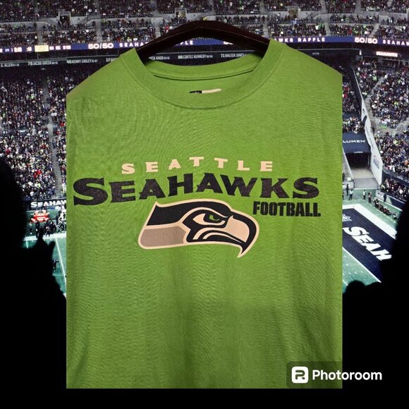 Men's NFL Team Apparel Seattle Seahawks Green SS T-Shirt Size XL 100% Cotton EUC - Picture 2 of 6